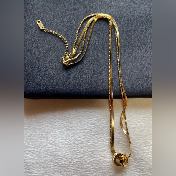 Brand New Titanium Steel Double Layer Clavicle Chain Necklace. - Picture 5 of 9